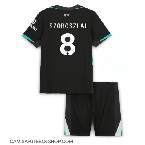 Camisa de time de futebol Liverpool Dominik Szoboszlai #8 Replicas 2º Equipamento Infantil 2024-25 Manga Curta (+ Calças curtas)